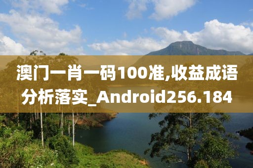 澳門一肖一碼100準(zhǔn),收益成語分析落實(shí)_Android256.184