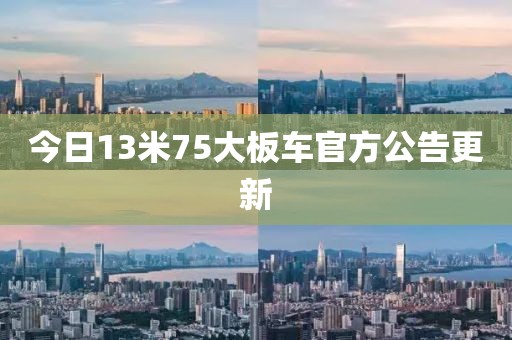 今日13米75大板車官方公告更新