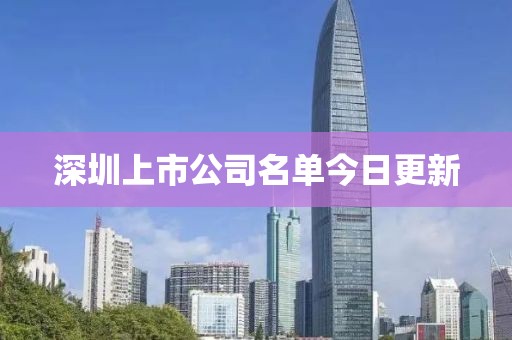 深圳上市公司名單今日更新