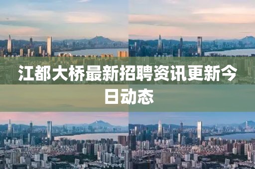 江都大橋最新招聘資訊更新今日動態(tài)
