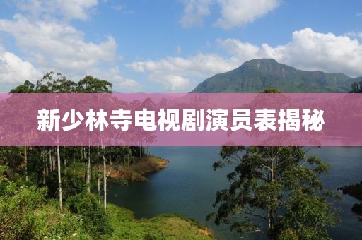 新少林寺電視劇演員表揭秘