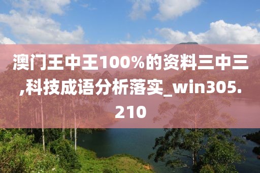 澳門(mén)王中王100%的資料三中三,科技成語(yǔ)分析落實(shí)_win305.210