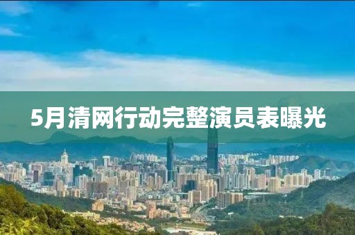5月清網(wǎng)行動(dòng)完整演員表曝光