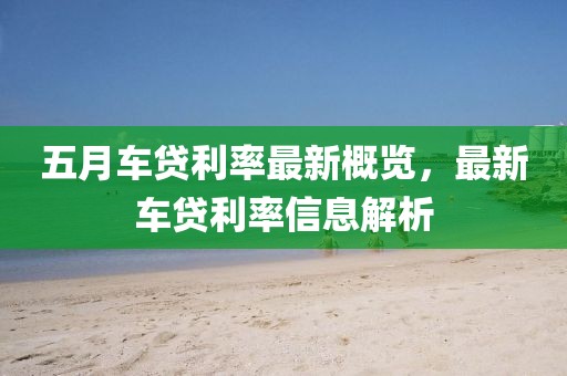 五月車貸利率最新概覽，最新車貸利率信息解析