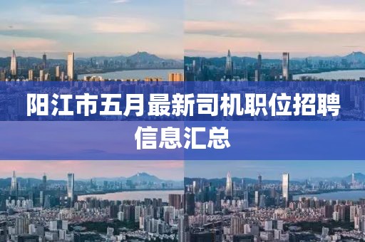 陽江市五月最新司機職位招聘信息匯總