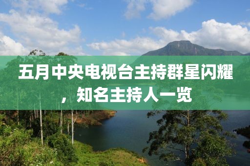 五月中央電視臺(tái)主持群星閃耀，知名主持人一覽