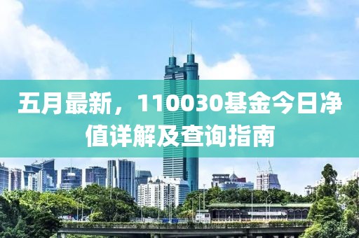 五月最新，110030基金今日凈值詳解及查詢指南