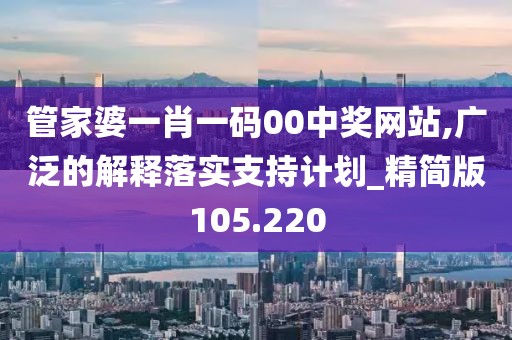 管家婆一肖一碼00中獎網站,廣泛的解釋落實支持計劃_精簡版105.220