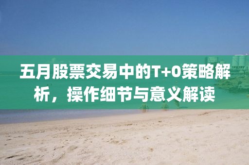 五月股票交易中的T+0策略解析，操作細節(jié)與意義解讀