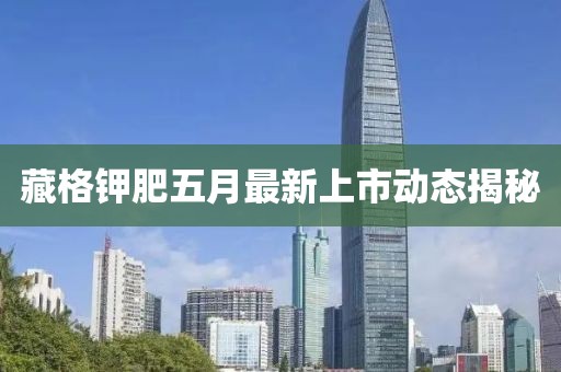 藏格鉀肥五月最新上市動態(tài)揭秘