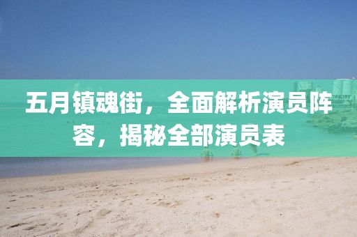 五月鎮(zhèn)魂街，全面解析演員陣容，揭秘全部演員表