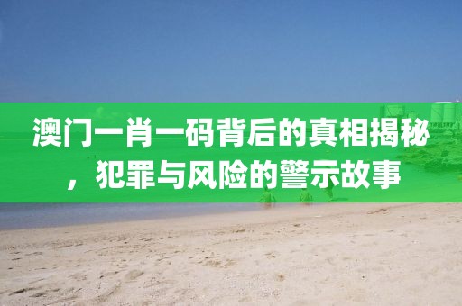 澳門一肖一碼背后的真相揭秘，犯罪與風險的警示故事