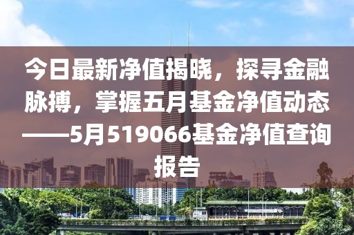 今日最新凈值揭曉，探尋金融脈搏，掌握五月基金凈值動態(tài)——5月519066基金凈值查詢報告