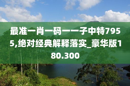 最準一肖一碼一一子中特7955,絕對經典解釋落實_豪華版180.300