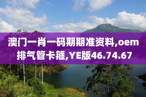 澳門一肖一碼期期準(zhǔn)資料,oem 排氣管卡箍,YE版46.74.67