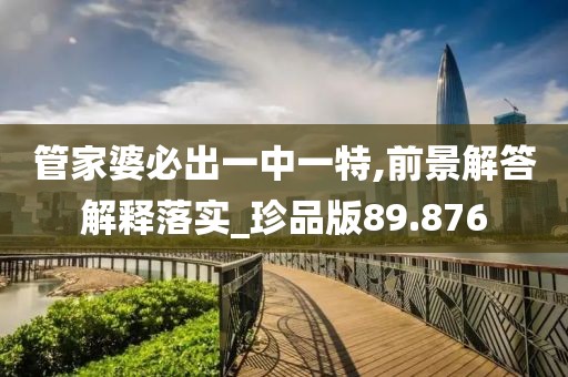 管家婆必出一中一特,前景解答解釋落實_珍品版89.876